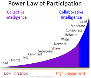 Power Law of Participation line graph