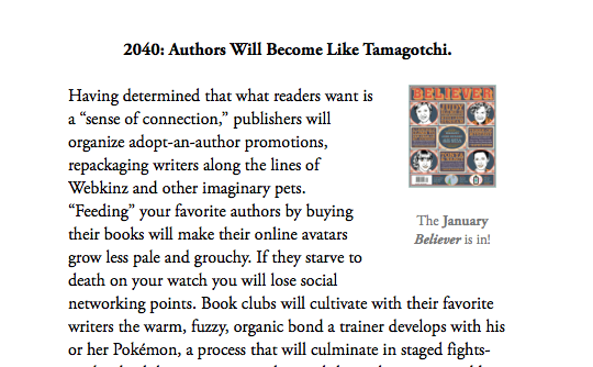 McSweeney's article on the Future of the Book